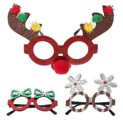 3Pcs Creative Glasses Frames Decorative Eyeglasses Felt