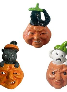 K1MF Dekorasi Halloween Desktop Hantu/Sudut Putih Di