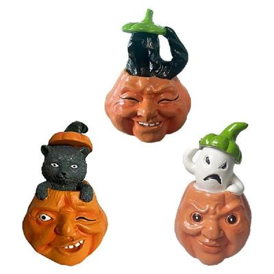 K1MF Dekorasi Halloween Desktop Hantu/Sudut Putih Di