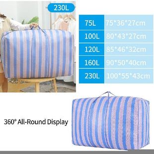Large Capacity Storage Bag Stripe Quilt Blanket Bag Clothes