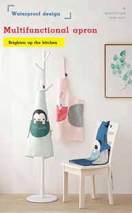 cute women wiping and Hand men household Japanese apron