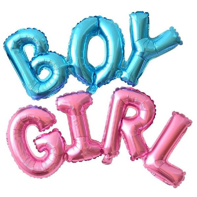 Boy Girl Gold Foil Balloons Baby Shower Gender Reveal