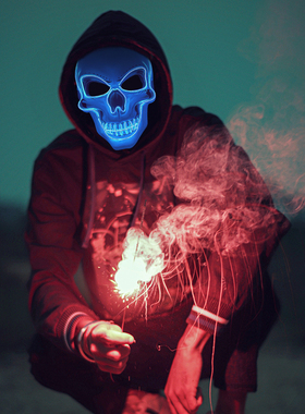Horror Halloween Cospaly LED Skull Luminous The Masks Cold