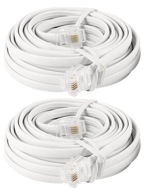2 pieces 4.5m RJ11 6P4C male plug telephone extension cord f