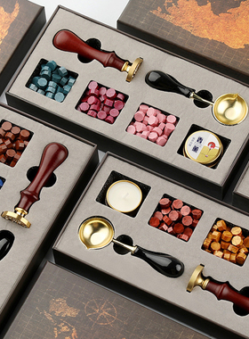 Stamps Wax Seal Box Kit Evening Wedding Invitation Decorativ