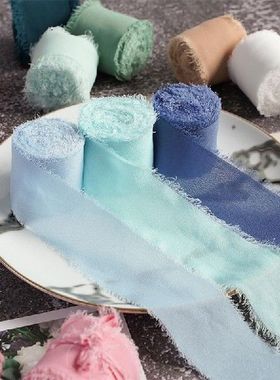 5m/roll Frayed Edged Wrinkle Chiffon Silk Ribbon Handmade