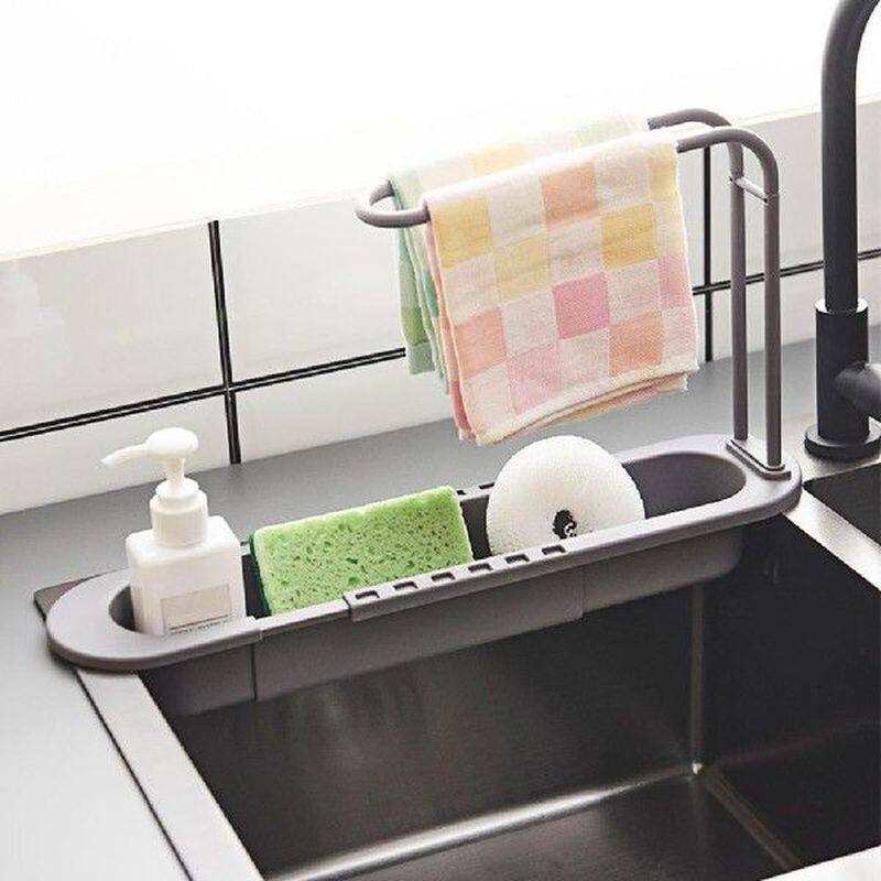 sink drain basket towel soap sponge drain rack storage