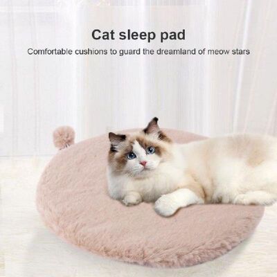 Round Cat Beds Imitation Rabbit Fur Pet Sleeping Mat Soft