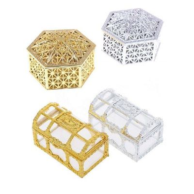 1PC Hollow Gold Foil Cake Candy Box Wedding Favor Marriage