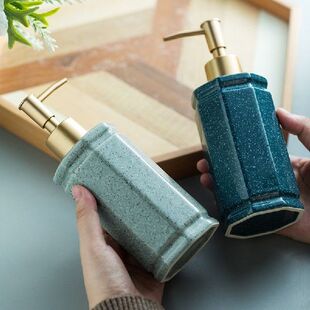 Hand sanitizer Hexagon bottle ceramic empty dispenser