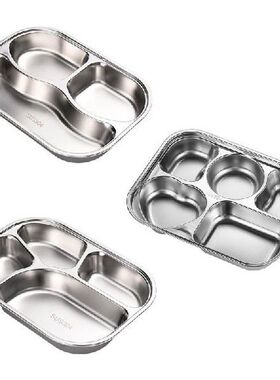 896A Stainless Steel Divided Dinner Tray Dinner Plates Food