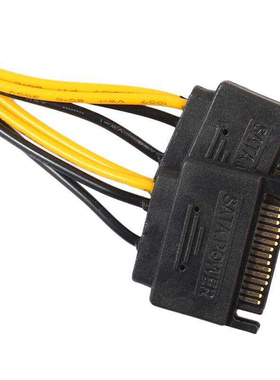 WSFS Hot Dual 15Pin Male to e 8Pin(62) Male Video Card Po