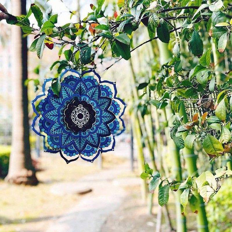 wind chimes flower patterns decorative pendant metal
