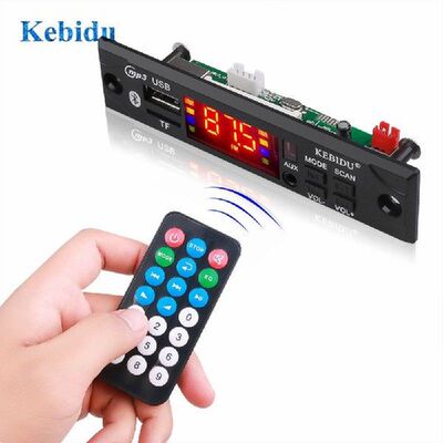 Kebidu Car Audio USB TF FM Radio Module 5V 12V MP3 WMA
