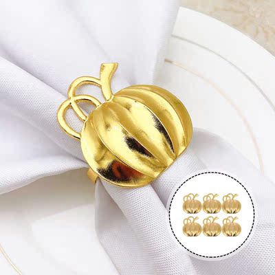 6pcs Napkin Ring Halloween Creative Fun Pumpkin Shape
