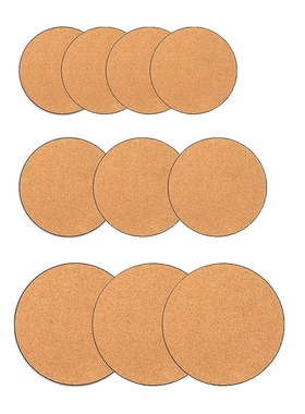 10Pcs 3Sizes Cork Plant Coasters, 4/6/8 Inch Cork Plant Mats