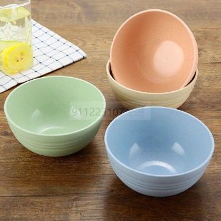 4PCS Unbreakable Cereal Bowls Lightweight Wheat Straw