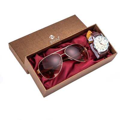 Men's luxury gift box Sunglasses + Watch birthday gi