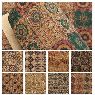 20*33cm Retro Faux Cork Leather Sheet Synthetic Eco Leather