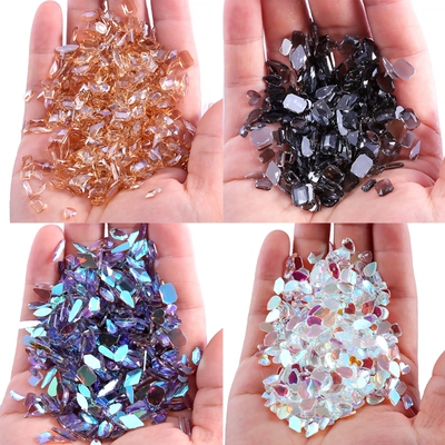 100 Pcs Glass Crystals Nail Rhinestones Nail Art Mix Sizes