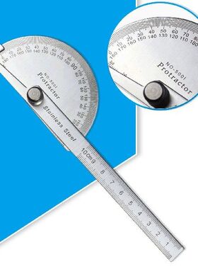 180 Degree Protractor Metal Ruler Angle Meter Stainless