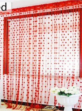 Kualitas Tinggi Hati Tulle String Tirai Romantis Pesta