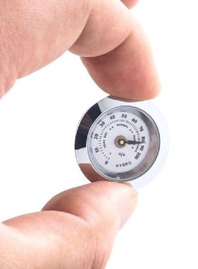 28Mm Mini Bulat Higrometer Cerutu Presisi Tinggi Kelembaban