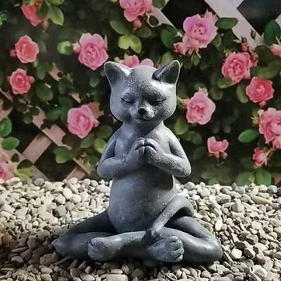 Resin Buddha Cat peacefulness And Zen Representative