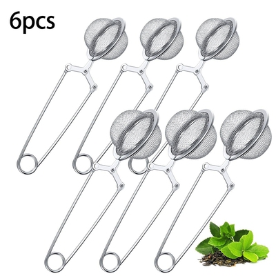 6Pcs Tea Infuser Loose Leaf Tea Snap Ball Tea Strainer Spoon