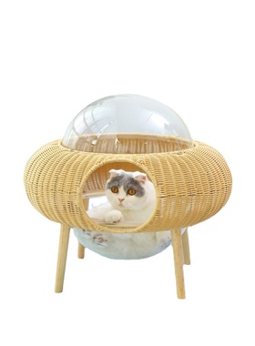 Rattan Cat Nest Winter Warm Fully Enclosed Four Seasons
