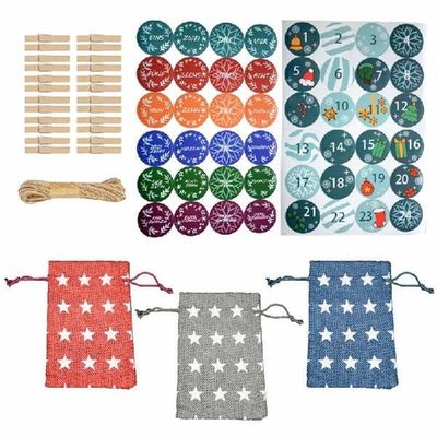 Christmas Star Advent Calendar Gift Bag Set Birthday
