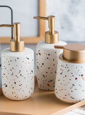 ins Ceramic Hand Sanitizer Storage Bottle Terrazzo Pattern