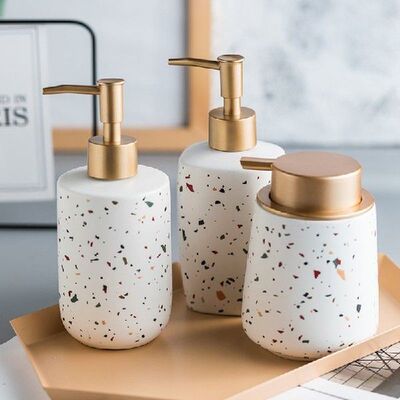 ins Ceramic Hand Sanitizer Storage Bottle Terrazzo Pattern