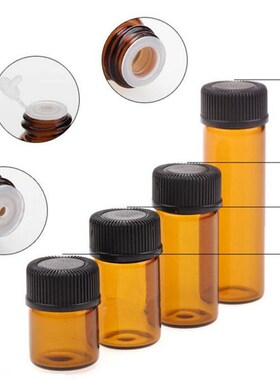 100pcs High Quality 1ml/2ml/3ml/5ml Dram Amber Glass Essenti