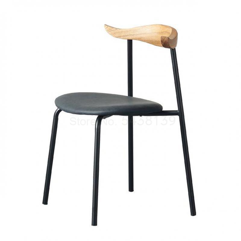 Nordic solid wood horn chair modern minimalist home dining