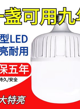 led灯泡家用E27螺口节能灯白光超亮室内护眼无频闪大功率照明球泡