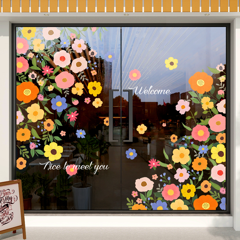 商场店铺玻璃门贴纸创意静电贴