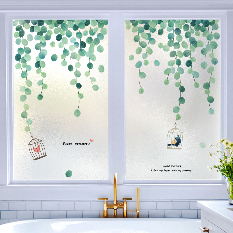 窗户玻璃贴纸透光不透明浴室门贴防窥视防走光卫生间静电磨砂贴膜