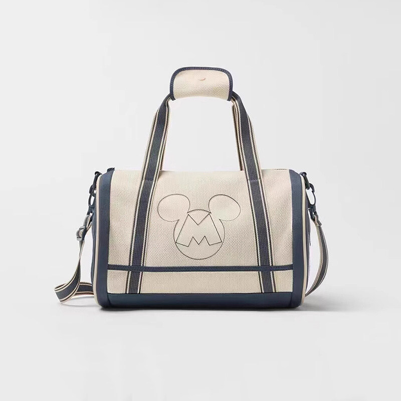 小众设计米老鼠印花帆布包2026新款幼儿园卡通可爱大容量保龄球包
