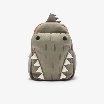 2025新款卡通动物形小鳄鱼帆布双肩包幼儿园男女童时尚休闲小背包