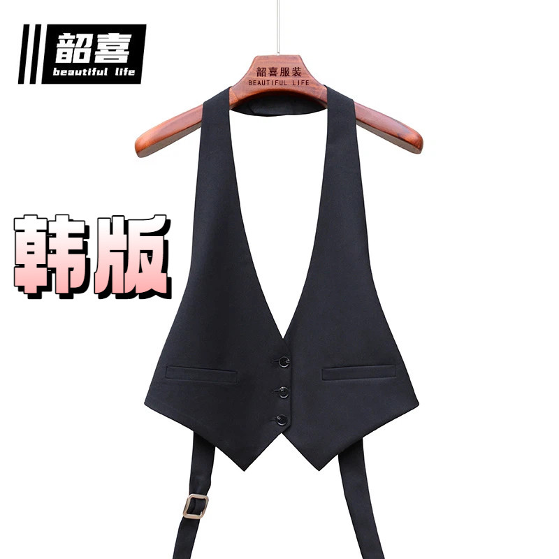 韩版设计感纯色女马甲外套