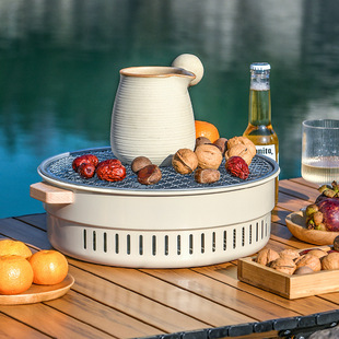 围炉煮茶烤火炉套装家用室内无烟款取暖炭火炉户外两用多功能烧烤