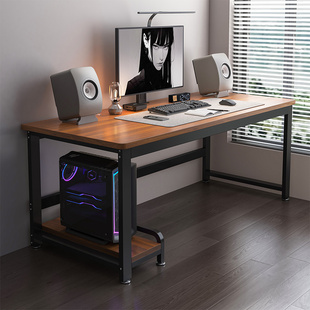 电脑桌台式可放主机卧室家用电竞桌小型简易实木桌面办公桌办公桌