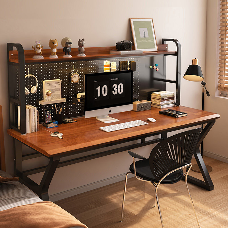 电脑桌家用办公桌卧室学生书桌书架一体带洞洞板简易置物学习桌子,住宅家具,电脑桌,淘宝优惠券,粉丝福利购,淘宝优惠卷