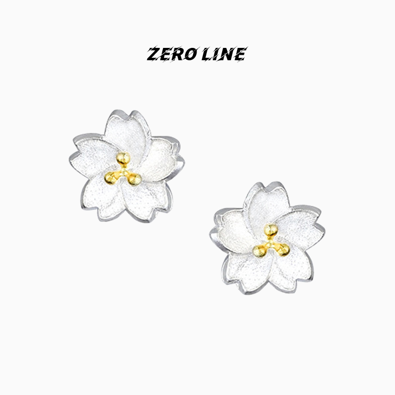 zeroline樱花耳钉女耳饰百搭