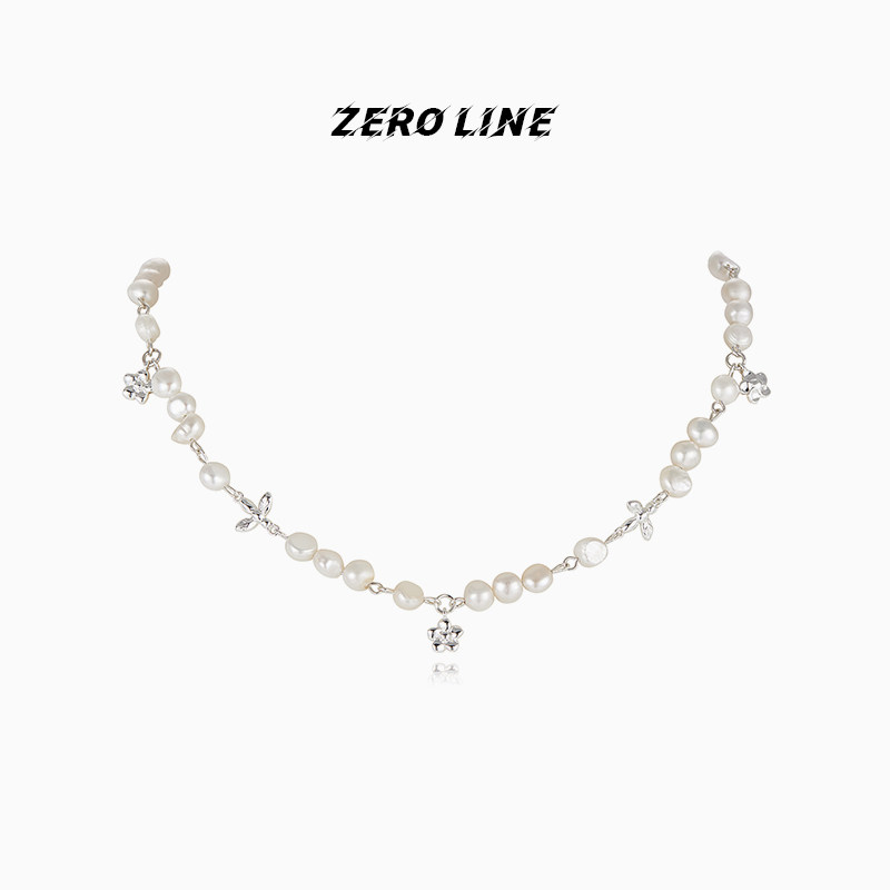 zeroline蜜蜂小花珍珠项链女轻奢小众精致高级锁骨链吊坠生日礼物