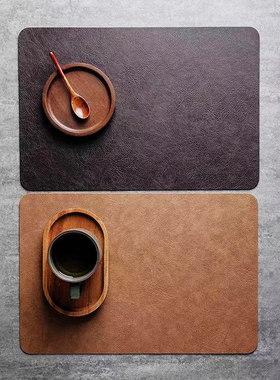 方形餐垫高级感北欧风防水防油桌垫免洗牛皮纹双面垫简约盘垫定制