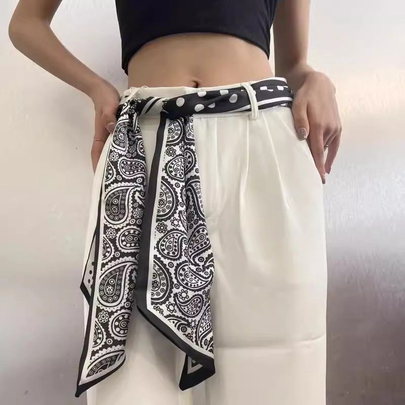 长条小丝巾腰带女发带百搭高级感薄款春秋款搭配衬衫丝带时尚飘带
