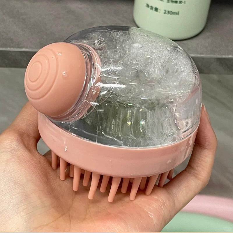 可以加洗发水的洗头刷！专业硅胶洗头梳子头部头皮清洁按摩梳神器