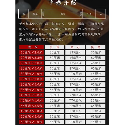 空白宣纸手卷3米5米10米加厚生宣长卷书法作品国画创作专用半生半